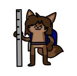  absurd_res anthro backpack belt canid canine canis chibi commander_(commanderthings) commanderthings hi_res male mammal meme nude ruler simple_background smug solo standing wolf 