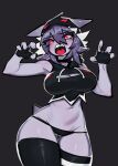  &lt;3 &lt;3_eyes absurd_res anthro azuu blush breasts clothed clothing female generation_1_pokemon gengar hair hi_res nintendo open_mouth pokemon pokemon_(species) purple_hair red_eyes simple_background solo white_body 