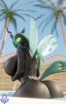  3d_(artwork) anthro anthrofied arthropod big_breasts big_butt breasts butt changeling digital_media_(artwork) female friendship_is_magic hasbro hi_res huge_butt looking_at_viewer looking_back looking_back_at_viewer my_little_pony nude queen_chrysalis_(mlp) solo xlkev 