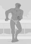  abs anthro balls barely_visible_balls barely_visible_genitalia bulge canid canine canis claws clothing detailed_bulge domestic_dog genital_outline genitals hi_res male mammal mastiff molosser nails nipples paws pecs rottweiler satanic_monkey sheath_outline solo underwear 