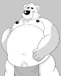  2023 absurd_res anthro asian_clothing bear belly big_belly blush clothing east_asian_clothing fundoshi hi_res japanese_clothing kemono m2vcjtad5hsdvla male mammal moobs navel nipples overweight overweight_male simple_background solo underwear 