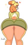  absurd_res animal_crossing anthro big_butt butt canid canine canis clothed clothing derpybelle domestic_dog eyewear female glasses hi_res huge_butt isabelle_(animal_crossing) jhenightfox mammal nintendo panties rear_view shih_tzu solo thick_thighs toy_dog underwear 