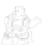  anthro belly belt canid canine canis clothing domestic_dog jewelry lifewonders line_art live_a_hero locksmith male mammal necklace nordic_sled_dog one_eye_closed overweight qinchn18 samoyed solo spitz tool_belt tools topwear vest wink yohack 