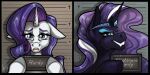  barbie_and_ken_mugshot_meme duo female female/female feral friendship_is_magic hasbro hi_res idw_publishing my_little_pony my_little_pony_(idw) nightmare_rarity_(idw) rarity_(mlp) stirren 