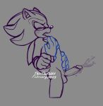  absurd_res anthro balls biped blush bodily_fluids cum disembodied_hand duo fondling genital_fluids genitals hi_res male male/male penis pubes sega shadow_the_hedgehog sonic_the_hedgehog_(series) thiritherabbit 