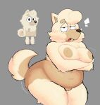  anthro bluey_(series) breasts canid canine female frapp&eacute; fur genitals hi_res looking_at_viewer mammal pussy slightly_chubby solo wendy_(bluey) white_body white_fur 