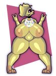  animatronic anthro areola avian beakless bib big_breasts bird black_sclera blonde_hair breasts chicken english_text female five_nights_at_freddy&#039;s five_nights_at_freddy&#039;s_2 galliform gallus_(genus) hair hair_over_eye hi_res huge_breasts huge_thighs machine nipples non-mammal_breasts nude one_eye_obstructed open_mouth orange_areola orange_nipples phasianid robot scottgames solo text thick_thighs toy_chica_(fnaf) white_eyes zantanerz_(artist) 