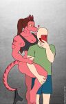  &lt;3 anon_(snoot_game) anthro arm_grab bald bottomless bottomless_anthro bottomless_female breasts cellphone cleavage clothed clothing colored dinosaur dromaeosaurid duo faceless_character faceless_human faceless_male feathered_crest feathers feet female female_anthro female_on_human hair head_crest hi_res holding_cellphone holding_object holding_phone holding_smartphone human human_on_anthro humanoid_feet i_wani_hug_that_gator interspecies larger_anthro larger_female leg_grab long_tail male male/female male_on_anthro mammal multicolored_body multicolored_scales muscular muscular_anthro muscular_female open_mouth open_smile panties panties_around_tail phone plantigrade ponytail red_body red_scales reptile scales scalie shirt simple_background size_difference slight_smile smaller_human smaller_male smartphone smile snoot_game snout tail tank_top theropod topwear two_tone_body two_tone_scales underwear underwear_around_tail velociraptor victoria_(iwhtg) wolphox yellow_sclera 