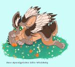  absurd_res dutch_angel_dragon feathered_wings feathers feral flower hi_res plant rebutia_(parrybow) unknown_artist wings 