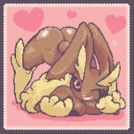  &lt;3 1:1 anthro ass_up big_butt black_eyelashes black_pupils black_sclera breast_squish breasts brown_body brown_ears brown_fur brown_tail butt colono digital_media_(artwork) dipstick_ears eyebrows eyelashes female fur generation_4_pokemon glistening glistening_body grin jack-o&#039;_pose long_ears lopunny multicolored_body multicolored_ears multicolored_fur nintendo one_eye_closed pink_background pink_eyes pink_heart pink_nose pixel_(artwork) pokemon pokemon_(species) pose pupils scut_tail short_tail simple_background smile solo squish tail tan_body tan_ears tan_eyebrows tan_fur teeth teeth_showing thick_eyebrows two_tone_body two_tone_ears two_tone_fur 