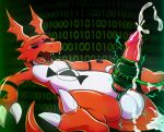  absurd_res anthro balls bandai_namco blush bodily_fluids claws code cum digimon digimon_(species) dragon electricity erection feet genital_fluids genital_torture genitals guilmon hi_res humanoid_genitalia humanoid_penis machine male milking_cum milking_machine orgasm orgasm_face penis reptile scalie solo wishboneillustration 