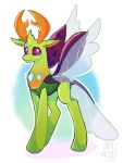  arthropod changeling equid feral friendship_is_magic green_body hasbro hi_res horn male male/male mammal my_little_pony skyl4378 solo thorax_(mlp) wings 