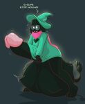  anthro aru ball_bulge ball_grab balls balls_outline begging big_balls big_penis bodily_fluids bottomless bovid caprine clothed clothing cock_vore deltarune dialogue dragon female flustered forced genital_outline genitals goat group hi_res huge_balls human hyper hyper_genitalia imminent_digestion kris_(deltarune) male mammal monster_pred mostly_nude motion_lines panicked_look panicked_pred penile penis penis_tip ralsei robe robe_only scarf squirming squirming_balls susie_(deltarune) sweat sweating_profusely tail trio undertale_(series) vore 