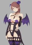  1girl 1mm_(norizo) breasts choker cleavage demon_horns demon_wings detached_sleeves hand_on_own_chest heart_o-ring highres horns idolmaster idolmaster_cinderella_girls idolmaster_cinderella_girls_starlight_stage large_breasts leotard midriff mifune_miyu navel thighhighs wings 