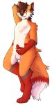  animal_genitalia animal_penis anthro balls bedroom_eyes canid canine canine_genitalia canine_penis demon feroxdoon fox genitals half-erect hi_res holding_penis male mammal musk narrowed_eyes nonbinary_(lore) penis penis_tip pinup pose red_fox sanctimonious_art sanctimony seductive sheath solo 