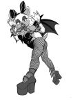  anthro autenticovadito bat bat_wings bite black_and_white chain clothing digital_drawing_(artwork) digital_media_(artwork) fake_ears fake_rabbit_ears fangs female fishnet_leggings footwear gloves greyscale halftone handwear high_heels humanoid latex lips mammal marker_(artwork) membrane_(anatomy) membranous_wings mobian_bat monochrome playboy_bunny playboy_outfit rouge_the_bat rubber rubber_clothing rubber_suit sega slutty_clothing solo sonic_the_hedgehog_(series) teeth traditional_media_(artwork) wings 