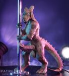  anthro aquafreeze balls claws genitals kag_(aquafreeze) knot kobold male penis pole reptile scales scalie solo spikes spikes_(anatomy) stripper_pole tail vein veiny_penis 