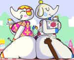  animal_crossing anthro big_breasts big_butt bottom_heavy breasts butt butt_grab clothed clothing collaborative collaborative_hot_dogging collaborative_sex elephant elephantid erect_nipples erection female group hand_on_butt hot_dogging human klutzatdusk male male/female mammal margie_(animal_crossing) nintendo nipples proboscidean public sex sitting_on_another size_difference teamwork tia_(animal_crossing) trio villager_(animal_crossing) 