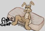  absurd_res anthro artist_name bed digital_media_(artwork) digital_painting_(artwork) fingering fingering_self fur furniture genitals half-erect hi_res lagomorph leporid male mammal masturbation mattress nude on_bed penis pink_gump rabbit rabbit_(the_big_bad_fox_and_other_tales) simple_background sitting sitting_on_bed solo solo_focus studiocanal the_big_bad_fox_and_other_tales white_background yellow_body yellow_fur 