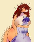  &lt;3 3_horns anthro anthro_on_anthro aquilops big_breasts blush bone_frill breasts brown_hair ceratopsian choker choker_only colored cross-popping_vein dinosaur duo el_bigotez embrace eyes_closed female female/female frill_(anatomy) genitals glint goodbye_volcano_high hair head_between_breasts horn hug huge_breasts hugging_from_behind innie_pussy intraspecies jewelry markings multi_horn necklace necklace_only nipples nude orange_body orange_scales ornithischian pink_nipples purple_body purple_hair purple_nipples purple_scales purple_stripes pussy red_eyes reptile rosa_(gvh) scales scalie simple_background size_difference smile snoot_game spiked_tail spikes spikes_(anatomy) striped_markings striped_tail stripes tail tail_markings triceratops trish_(gvh) wide_hips 