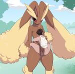  absurd_res alpha_pokemon anthro anthro_penetrated balls biped blush bottomless brown_body clothed clothing duo erection female female_penetrated front_view generation_4_pokemon genitals hi_res human human_on_anthro human_penetrating human_penetrating_anthro interspecies looking_down lopunana lopunny male male/female male_penetrating male_penetrating_female mammal nintendo partially_clothed penetration penis pokemon pokemon_(species) pokephilia pussy rear_view red_eyes sex size_difference smile vaginal vaginal_penetration 