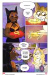  anthro bat big_eyes canid canine collar comic female fennec fox hi_res little_black_dress magic mammal penny_fenmore pillow pteropodid shopkeeper_(naked_penny) sparkles team_penny 