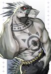  absurd_res anthro athletic daylon_(dislyte) dislyte hi_res looking_at_viewer male muscular nipples pose reptile scalie shirtless solo tokuni 