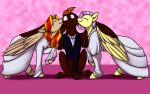  black_tie_(suit) clothed clothed_feral clothing dandelion_dreams dress equid equine eyes_closed feathered_wings feathers female feral fetlocks foxenawolf friendship_is_magic fur goldfur&#039;s_cogsverse green_eyes group hair hasbro hooves kissing male male/female mammal multicolored_hair my_little_pony orange_hair pegasus pink_hair red_body red_fur smile suit summer_storm_(goldfur) trio two_tone_hair using_wings wedding_dress whirring_cogs wing_hug wings yellow_body yellow_fur 