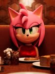  3d_(artwork) absurd_res amy_rose anthro clothed clothing digital_media_(artwork) eulipotyphlan female first_person_view food fur ganondork gloves green_eyes handwear hedgehog hi_res looking_at_viewer mammal pink_body pink_fur sega solo solo_focus sonic_the_hedgehog_(series) 