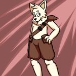  anthro arctic_wolf artsy-puppy bottomwear canid canine canis clothed clothing digital_media_(artwork) fur male mammal partially_clothed shaded smile solo solo_focus standing white_body white_fur wolf 