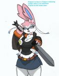  anthro big_breasts blush breasts capcom devil_may_cry eeveelution english_text female generation_6_pokemon gun hi_res melee_weapon nintendo pace-maker pokemon pokemon_(species) ranged_weapon small_waist solo sword sylveon text weapon wide_hips 