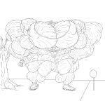  big_muscles big_pecs canid canine canis female hi_res huge_muscles hyper hyper_muscles mammal muscular muscular_female pecs plant solo tree wolf 