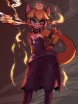  2018 anthro armband blonde_hair blue_eyes bowser bowsette_meme bracelet breasts breath_powers claws cleavage clothed clothing collar crossgender crown dress ear_piercing elemental_manipulation female fire fire_breathing fire_manipulation front_view fully_clothed hair headgear hi_res holding_waist horn jewelry koopa looking_at_viewer mario_bros meme mtf_crossgender nintendo piercing pink_horn portrait pose raised_tail ricky945 scalie shell sidelocks small_waist smile solo spiked_armband spiked_bracelet spiked_collar spiked_shell spiked_tail spikes spikes_(anatomy) standing super_crown tail three-quarter_portrait wide_hips 