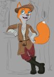  anthro brown_clothing canid canine clothed clothing digital_media_(artwork) disney fan_character footwear fox full-length_portrait fur grey_body grey_fur happy hi_res kranny_(artist) male mammal multicolored_body multicolored_fur multicolored_tail nonbinary_(lore) open_mouth open_smile orange_body orange_fur orange_tail portrait pseudofox smile solo standing tail teeth tongue trans_(lore) trans_woman_(lore) white_body white_fur white_tail zootopia 