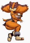 anthro badger breasts butt cleavage clothed clothing female hi_res looking_at_viewer mammal mustelid musteline pigtails redfred sega skimpy solo sonic_boom sonic_the_hedgehog_(series) sticks_the_jungle_badger 