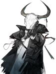  ambiguous_gender animal_skull arknights covered_face doctor doctor_(arknights) dongsheng highres hood solo tagme white_background 