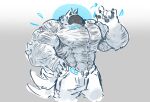  9000_(c3b4) big_muscles body_hair c3b4 fur hi_res huge_muscles machine male multi_tail muscular muscular_male protogen solo tail white_body white_fur 
