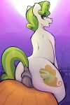  absurd_res anal anal_masturbation anal_penetration anus butt cutie_mark czu equid equine feral food fruit green_hair hair hasbro hi_res improvised_dildo improvised_sex_toy male mammal masturbation my_little_pony night penetration plant pumpkin solo 