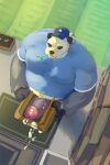  2023 2:3 absurd_res anthro belly big_belly black_body black_nose blush bodily_fluids clothing cum delivery_(commerce) delivery_employee detailed_background erection flowamai generation_6_pokemon genital_fluids genitals hat headgear headwear hi_res leaf male moobs nintendo overweight overweight_male pangoro penis pokemon pokemon_(species) shirt solo topwear white_body 
