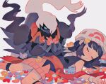  blue_eyes blue_sclera bottomless clawed_hands claws collar colored_sclera darkrai floating long_hair non-web_source pokemon pokemon_(creature) pokemon_(species) skirt slit_pupils smoking spiked_collar spikes tendril whispey white_hair 