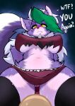  absurd_res angry anthro big_breasts blush breasts canid canine canis female five_nights_at_freddy&#039;s five_nights_at_freddy&#039;s:_security_breach fur hair hi_res mammal milkteafox roxanne_wolf_(fnaf) scottgames steel_wool_studios wolf 