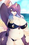 absurd_res anthro ball beach beach_ball big_breasts bikini blush bodily_fluids breasts clothed clothing digital_media_(artwork) eyewear female fur glasses hair hekate_(tas) hi_res inflatable kemono l3landbunny7 lifewonders looking_at_viewer mammal multicolored_body multicolored_fur multicolored_hair outside sand seaside simple_background sky solo sweat swimwear tail thick_thighs tokyo_afterschool_summoners two_tone_body two_tone_fur water white_body white_fur 