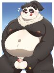  &lt;3 2023 96panda anthro balls bear belly big_belly black_body blush genitals giant_panda hi_res humanoid_genitalia humanoid_hands humanoid_penis kemono male mammal moobs nipples overweight overweight_male penis small_penis solo tongue tongue_out white_body 