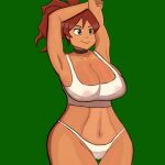  breasts brown_hair highres huge_breasts hyyun_ho non-web_source 