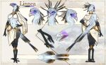 abstract_background accipitriform angry anklet anthro armband avian avian_feet bird black_body black_feathers black_scales blue_eyes bottomwear claws clothed clothing digitigrade feathers female gold_(metal) hand_on_hip head_feathers jewelry kintsugi_(art) linnea_(voidphoenix) model_sheet neckband open_mouth pubes runasolaris scales secretary_bird shawl skimpy skirt smile solo tail_feathers white_body white_feathers 
