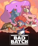  barraskewda blissey ditto english_text facepaint fish goggles highres imsleepyzen missing_eye no_humans open_mouth parody pokemon pokemon_(creature) pokemon_(game) pokemon_showdown! scar scar_across_eye slowbro star_wars star_wars:_the_bad_batch weavile 