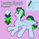  1:1 absurd_res equid equine fan_character friendship_is_magic hasbro hi_res jacqueling lucky_spark_(oc) male mammal my_little_pony pegasus solo wings 