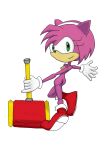  absurd_res amy_rose anthro boots butt clothing female footwear gloves hammer handwear hi_res nude sega solo sonic_the_hedgehog_(series) tools 