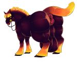  absurd_res anus balls big_balls big_butt butt desbjust equid equine feral genitals hi_res hooves horse huge_balls looking_at_viewer looking_back male mammal nightmare_stallion puffy_anus red_eyes rokho solo tail 