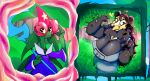  anthro bear big_breasts breasts danji-isthmus dragon duo female forest forest_background hi_res magic_user male male/female mammal nature nature_background overweight plant rim_light roksim tree 